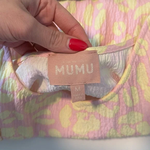 Show Me Your Mumu Caroline Mini Dress Lemonade Cheetah, size M, like new! - Picture 4 of 6